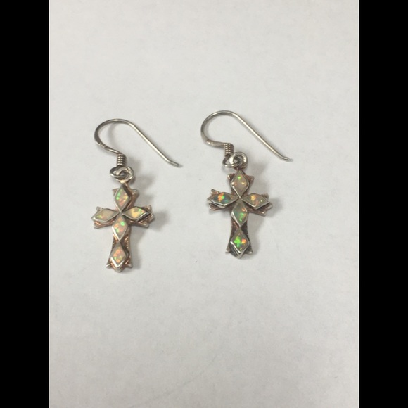 Jewelry - Sterling Silver and White Opal Earrings